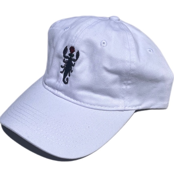 Scorpion rose embroidered all white strap back hat - Picture 2 of 7
